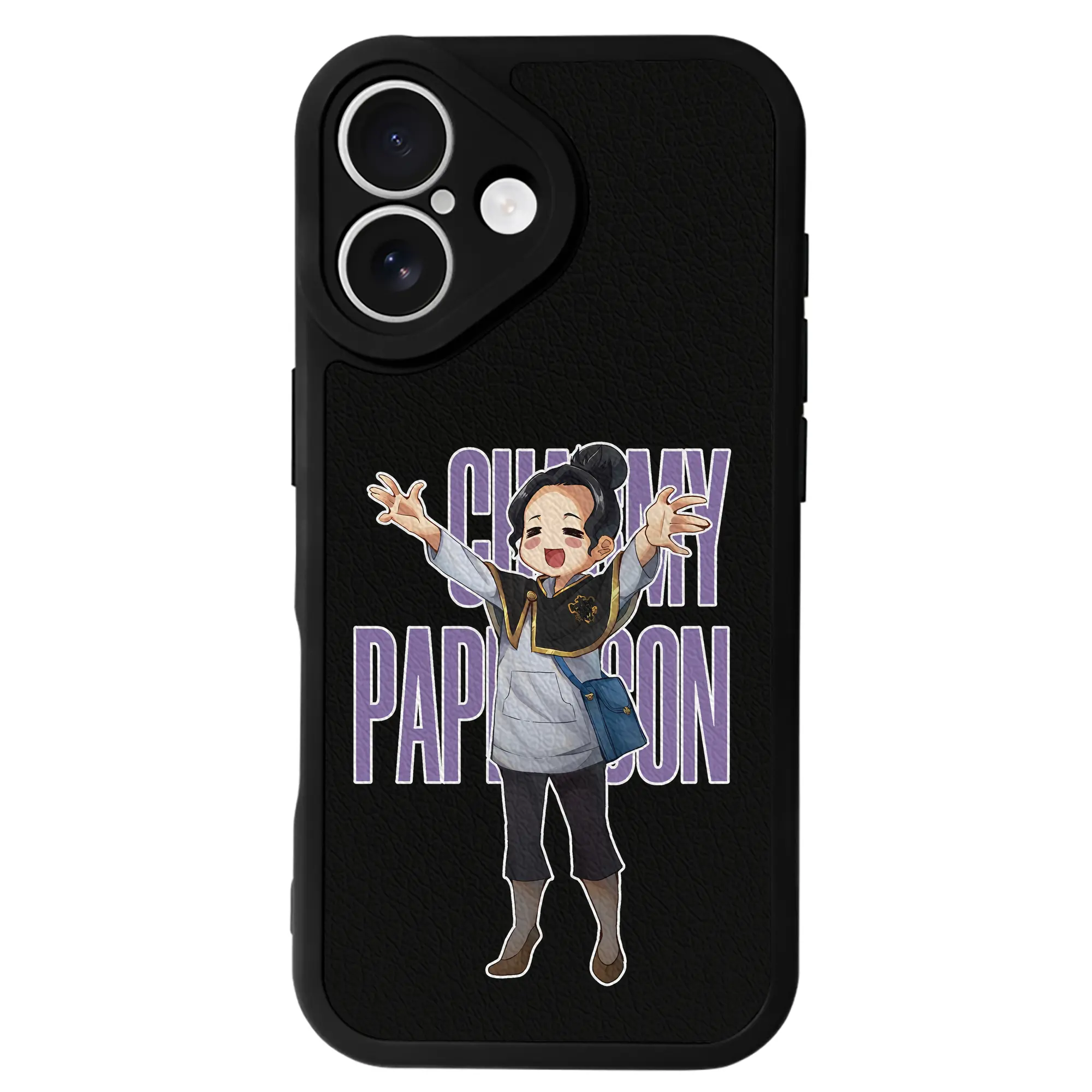 ブラッククローバー グッズ チャーミー・パピットソン - IPhone 16シリーズ対応 ・ シリコンスマホケース ・ レザー調 ・ 高精度フィット ・ 耐衝撃 ・ ワイヤレス充電対応 ・ 精密カット